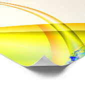 クロー |オレンジと黄色のフラクタルアート ポスター (角)