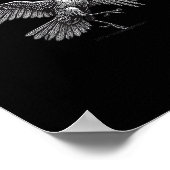 クロー、F-Caw-F おもしろい鳥 レトロ グラフィック ポスター (角)