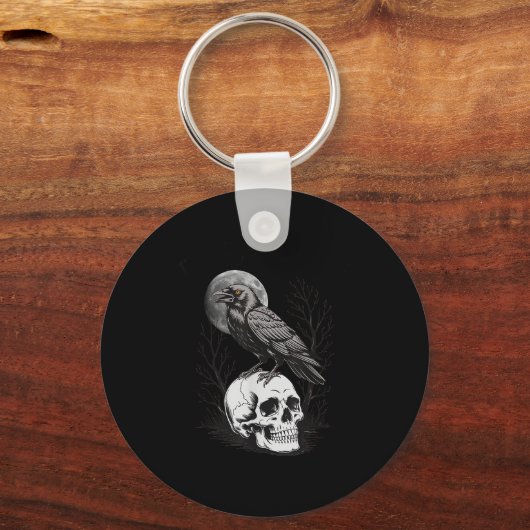 クロー、F-Caw-F 面白い鳥 ムーン ゴシック 大人ユーモア C キーホルダー (正面)