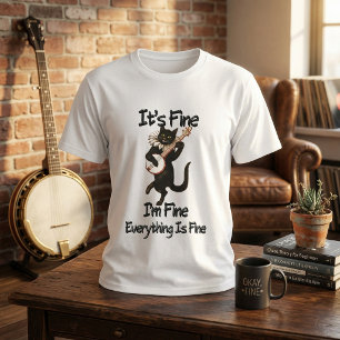 クロ猫 いいんです 私は大丈夫 すべてはうまくいってます Tシャツ