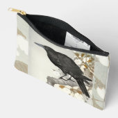 クロ コソン 日本 鳥 クロ アクセサリーポーチ (見開き)