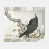 クロ コソン 日本 鳥 クロ フリースブランケット (正面(横))