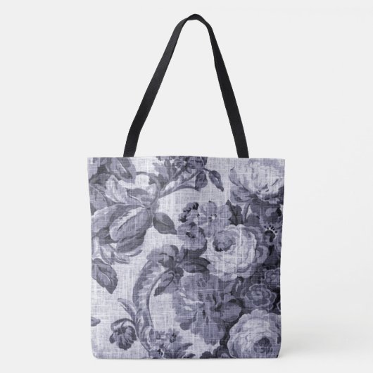 クワのヴィンテージの植物の花のToileの生地 トートバッグ (正面)