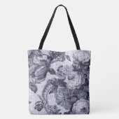 クワのヴィンテージの植物の花のToileの生地 トートバッグ (裏面)