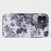 クワの青いヴィンテージの花のToileの生地No.3 Case-Mate iPhoneケース (裏面(横))