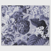 クワの青い紫色のヴィンテージ植物の花のToile ラッピングペーパー (フラット)