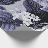 クワの青い紫色のヴィンテージ植物の花のToile ラッピングペーパー (角)