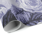 クワの青い紫色のヴィンテージ植物の花のToile ラッピングペーパー (ロールコーナー)
