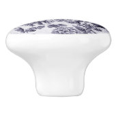 クワの青い紫色のヴィンテージ花のToile No.3 セラミックノブ (側面)