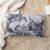 クワの青い紫色の花のToileの生地No.5 ランバークッション (ブランケット)