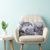 クワの青い紫色の花のToileの生地No.5 ランバークッション (椅子)