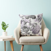 クワの青い紫色の黒く及び白い花のToile クッション (椅子)