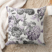 クワの青い紫色の黒く及び白い花のToile クッション (ブランケット)