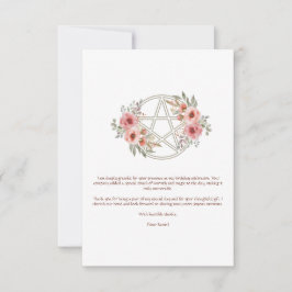 クワイエットセージフローラ星形五角形誕生日 サンキューカード