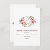 クワイエットセージフローラ星形五角形誕生日 サンキューカード (正面/裏面)