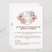 クワイエットセージフローラ星形五角形誕生日 招待状 (正面/裏面)