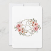 クワイエットセージフローラ星形五角形誕生日 招待状 (裏面)