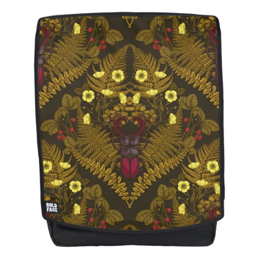 クワガタとシダ バックパック (正面)