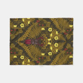 クワガタとシダ フリースブランケット (正面(横))