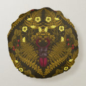 クワガタとシダ ラウンドクッション (裏面)