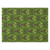 クワガタとシダ、緑葉の花 テーブルクロス (正面(横))