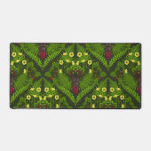 クワガタとシダ、緑葉の花 デスクマット (正面)