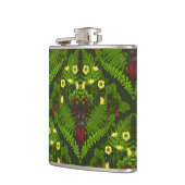 クワガタとシダ、緑葉の花 フラスク (左)