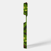 クワガタとシダ、緑葉の花 iPhoneケース (右側面)