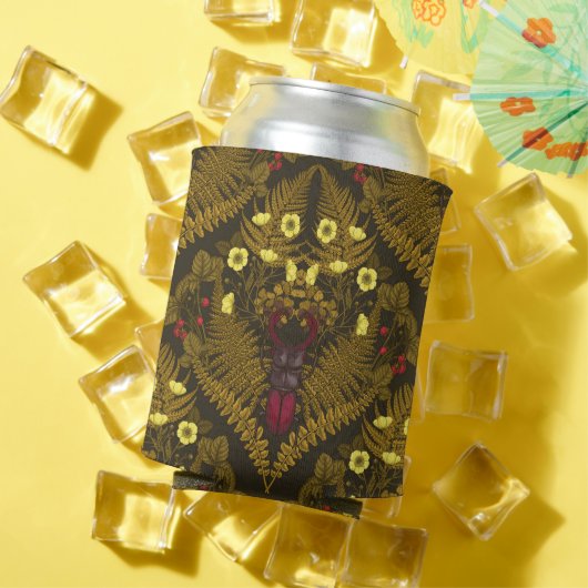 クワガタとシダ 缶クーラー (インサイチュ 夏)