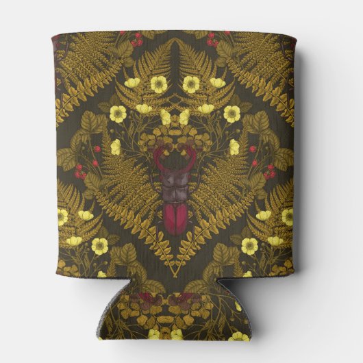 クワガタとシダ 缶クーラー (裏面)