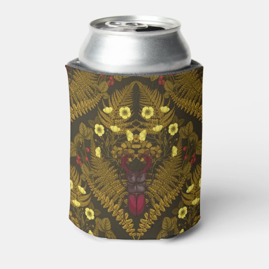 クワガタとシダ 缶クーラー (缶裏面)