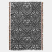 クワガタとシダ、黒と白 スローブランケット (正面縦)