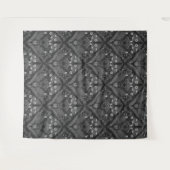 クワガタとシダ、黒と白 タペストリー (正面(横))