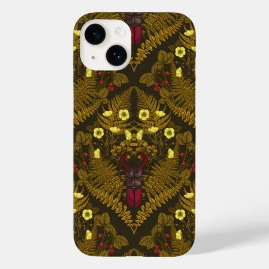 クワガタとシダ Case-Mate iPhoneケース (裏面)