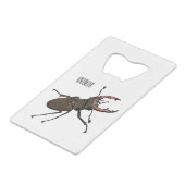 クワガタの漫画イラストレーション クレジットカード栓抜き (正面アングル)