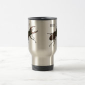 クワガタの漫画イラストレーション トラベルマグ (中央)