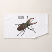 クワガタの漫画イラストレーション バスタオルセット (ハンドタオル)