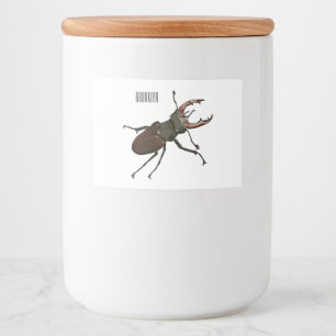 クワガタの漫画イラストレーション フードラベル