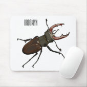 クワガタの漫画イラストレーション マウスパッド (マウス)