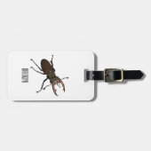 クワガタの漫画イラストレーション ラゲッジタグ (正面横)