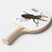 クワガタの漫画イラストレーション 卓球ラケット (正面アングル)