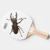 クワガタの漫画イラストレーション 卓球ラケット (横)