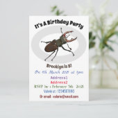 クワガタの漫画イラストレーション 招待状 (スタンド正面)