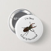 クワガタの漫画イラストレーション 缶バッジ (正面&裏面)