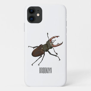 クワガタの漫画イラストレーション iPhone 11 ケース