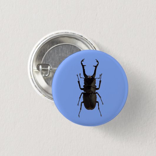 クワガタムシ 缶バッジ (正面&裏面)