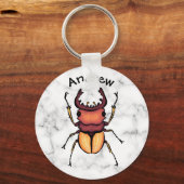 クワガタ昆虫昆虫芸術昆虫学名 キーホルダー (正面)
