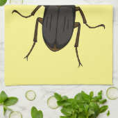 クワガタ虫イラストレーション キッチンタオル (折り畳み)