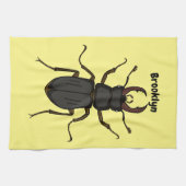 クワガタ虫イラストレーション キッチンタオル (横)