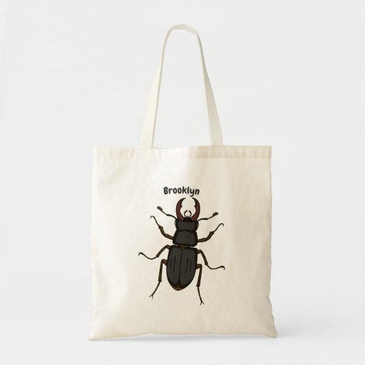 クワガタ虫イラストレーション トートバッグ (正面)